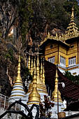 Inle Lake Myanmar. Pindaya, the famous Shwe Oo Min pagoda. The entrance of the cave.